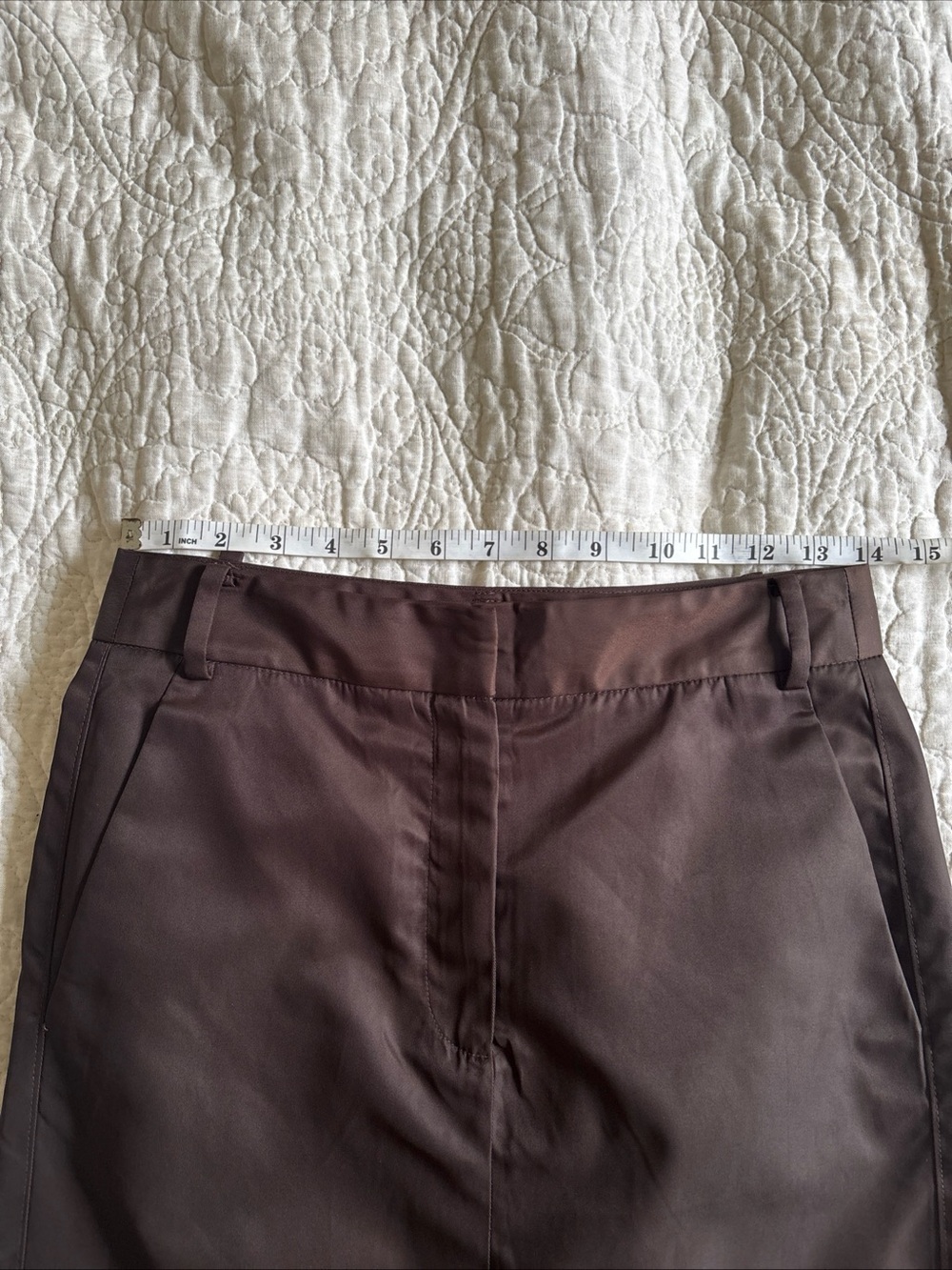 NWT Tibi Eco Nylon Midi Trouser Skirt Brown Size 00 - Picture 12 of 16